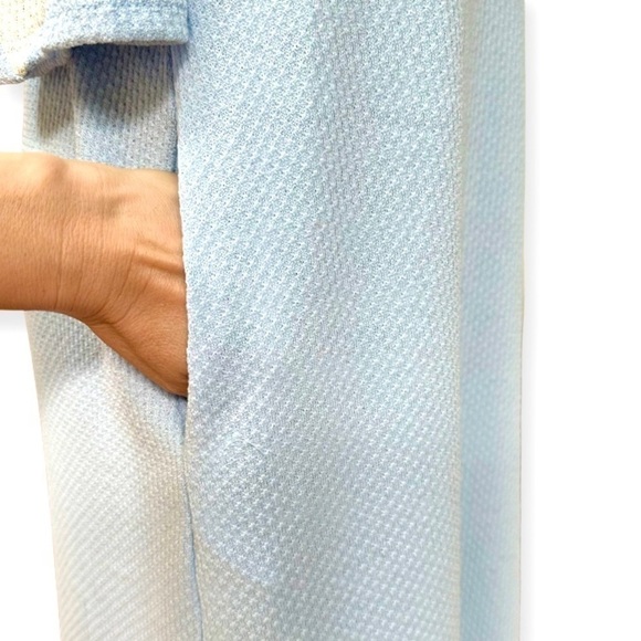 Leopard Detail Blue & White Cold Shoulder Dress Pockets S - Picture 14 of 14